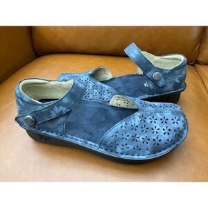 Alegria Kloudia Mary Jane Womens 36 6-6.5 Blue Floral Leather